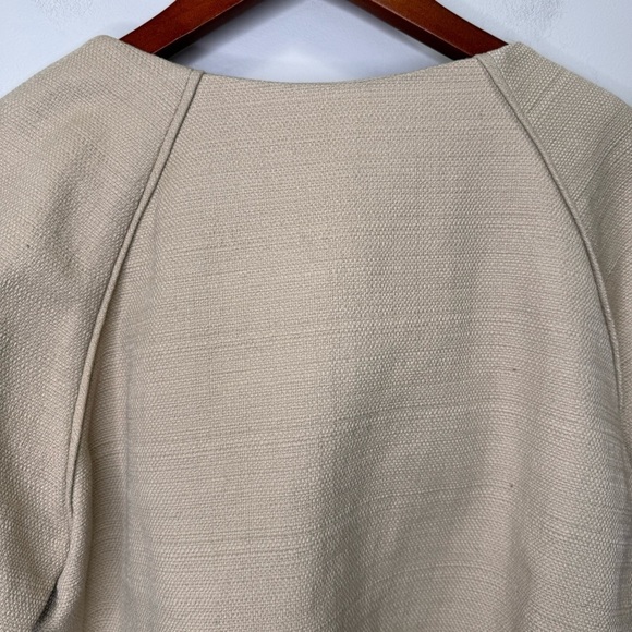 Jones New York 100% Cotton Tan Open Front Blazer Size 14 - Picture 7 of 11